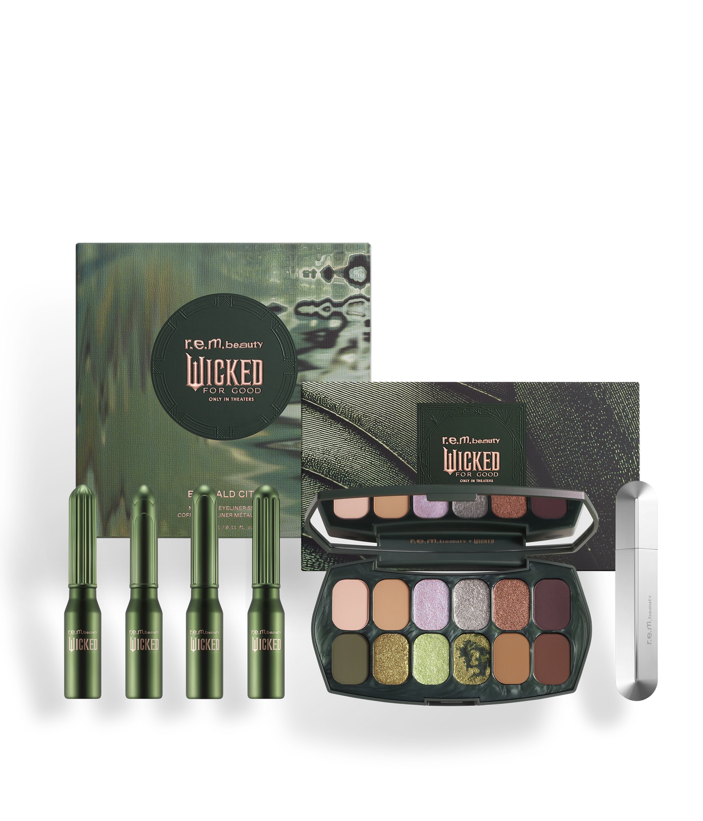 r.e.m. beauty x Wicked: For Good welcome to oz eyeshadow & eyeliner set
