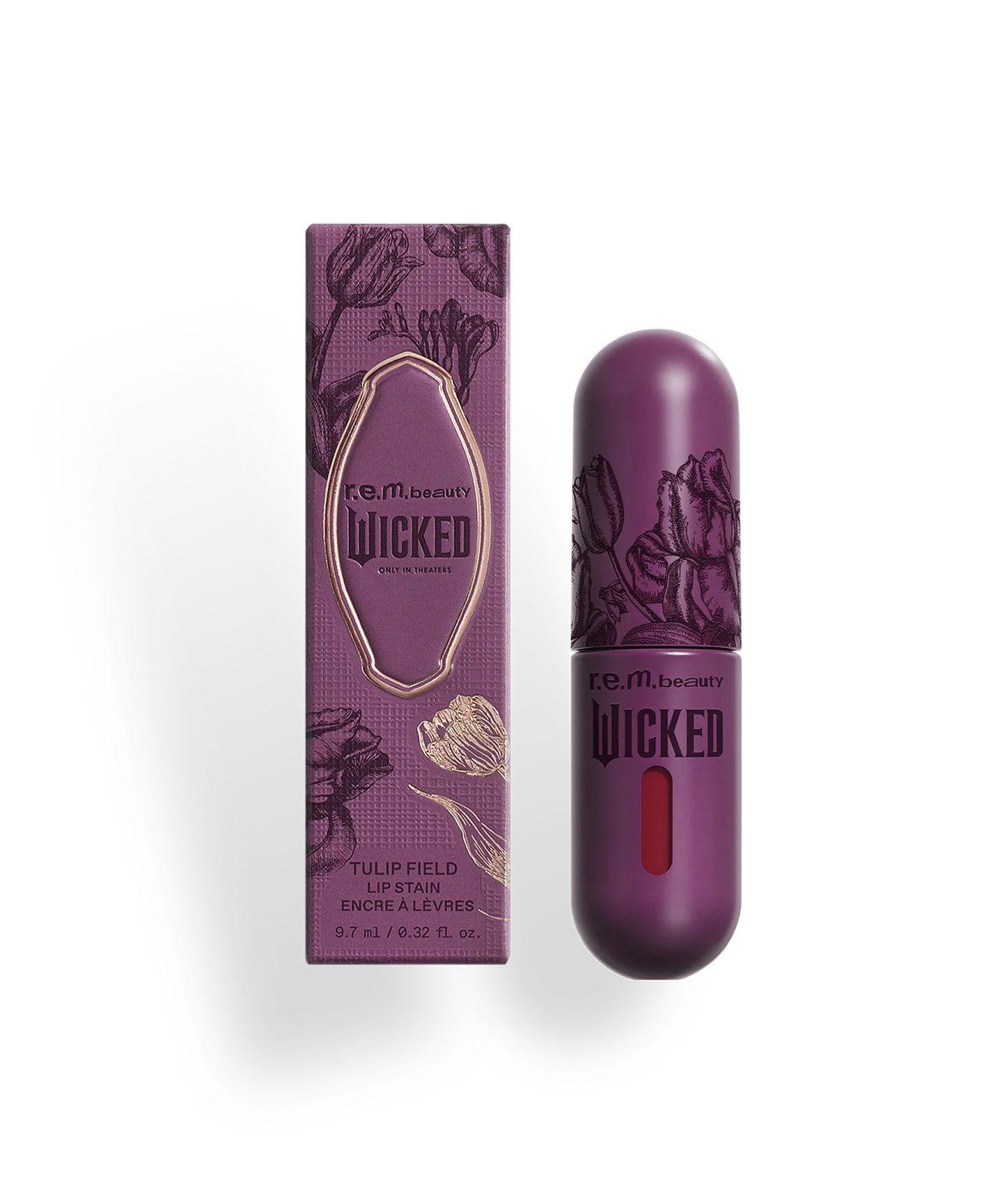 r.e.m. beauty x Wicked: For Good tulip field lip stain