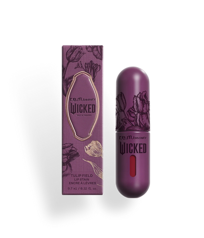 r.e.m. beauty x Wicked: For Good tulip field lip stain