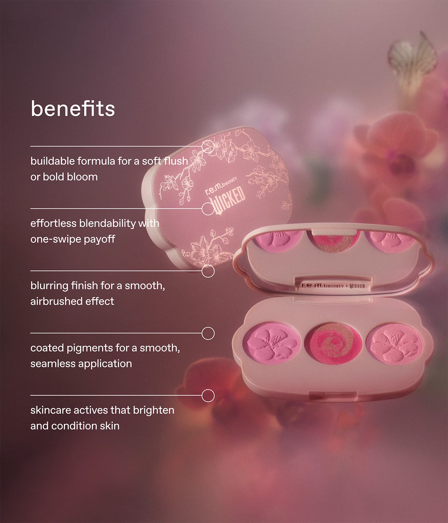 r.e.m. beauty x Wicked: For Good couldn't be lovelier blush set