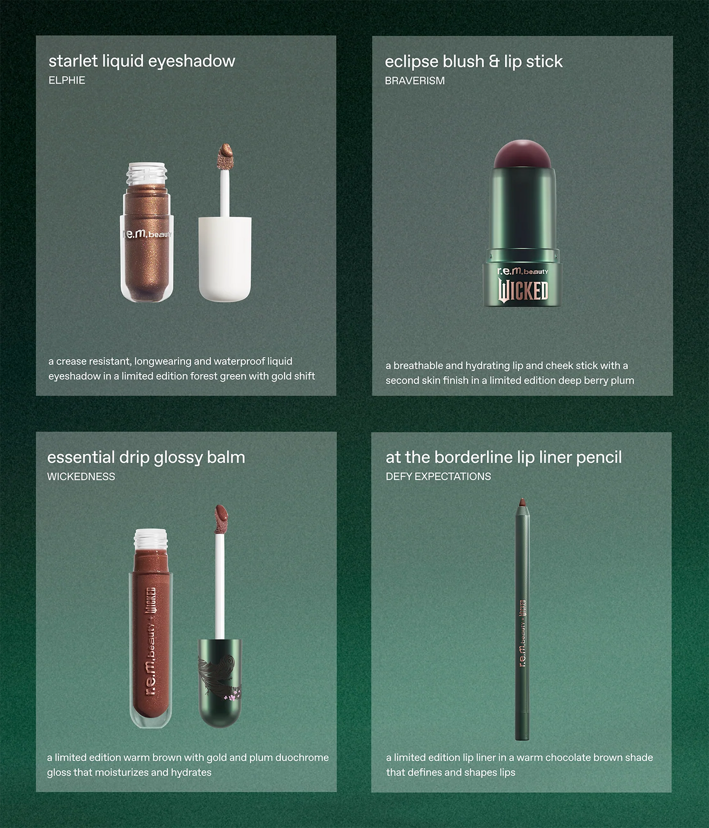 r.e.m. beauty x Wicked: For Good Elphaba Makeup Set