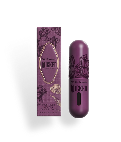 r.e.m. beauty x Wicked: For Good tulip field lip stain