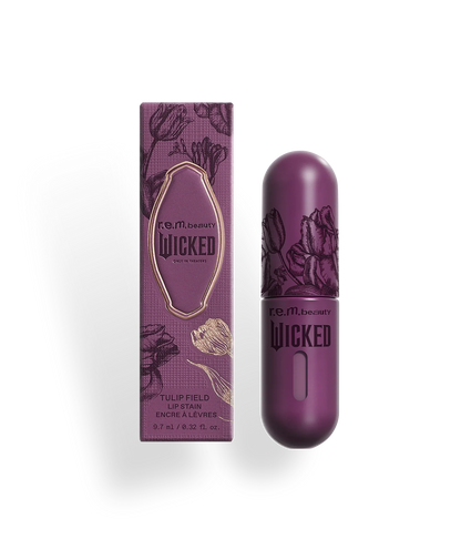 r.e.m. beauty x Wicked: For Good tulip field lip stain