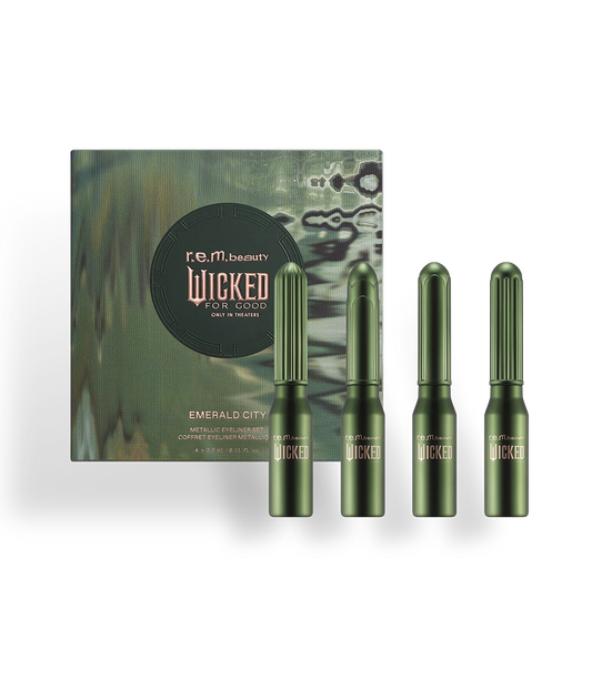 r.e.m. beauty x Wicked: For Good Emerald City Metallic Eyeliner Set